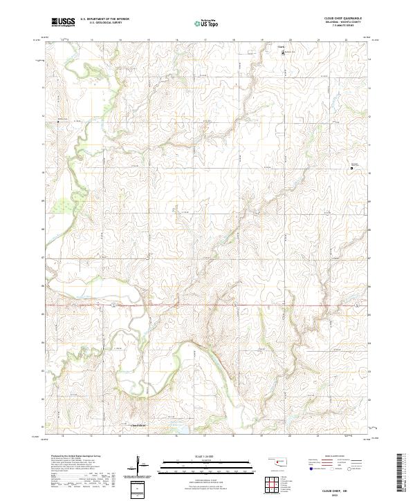 US Topo 7.5-minute map for Cloud Chief OK