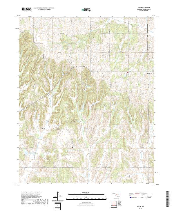 US Topo 7.5-minute map for Cogar OK