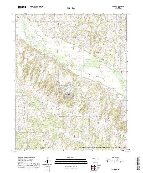 US Topo 7.5-minute map for Cogar NW OK