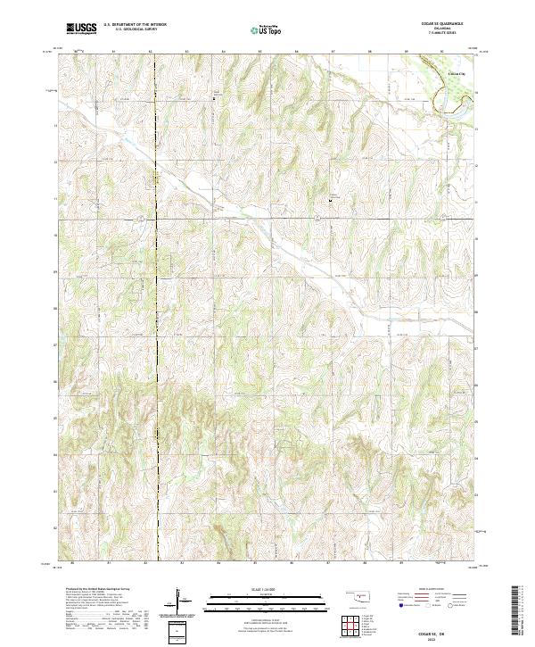 US Topo 7.5-minute map for Cogar SE OK