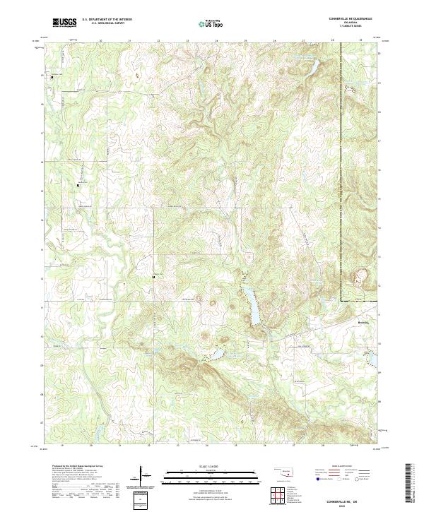 US Topo 7.5-minute map for Connerville NE OK