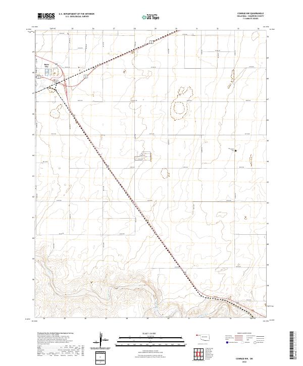 US Topo 7.5-minute map for Conrad NW OK