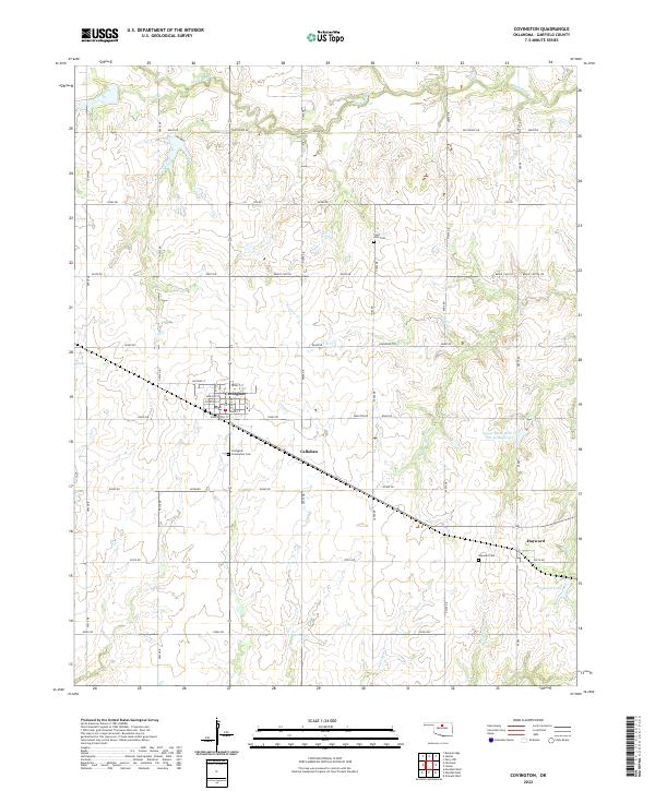 US Topo 7.5-minute map for Covington OK