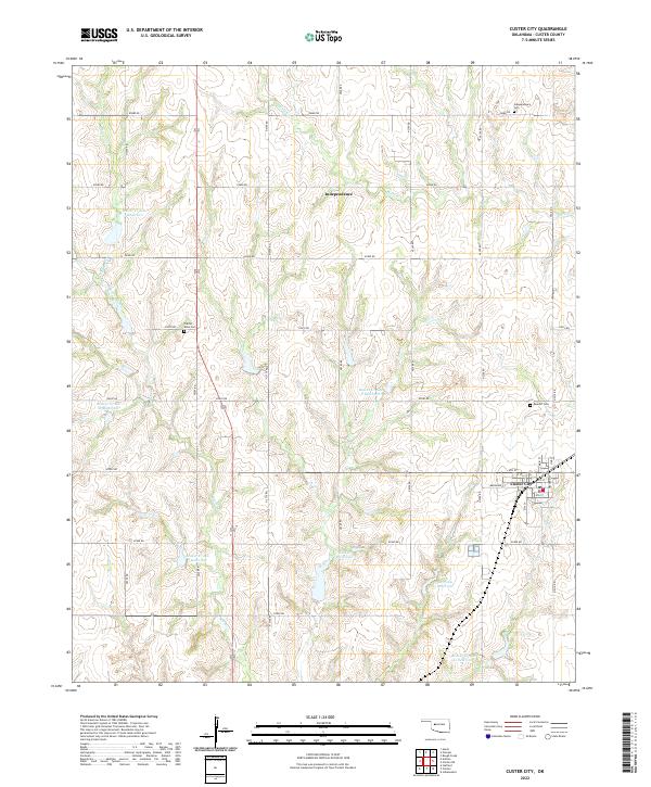 US Topo 7.5-minute map for Custer City OK