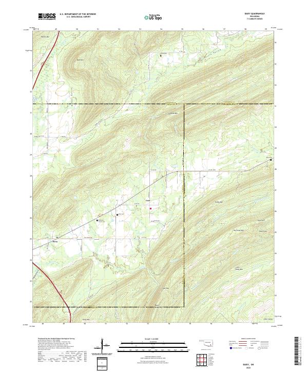 US Topo 7.5-minute map for Daisy OK