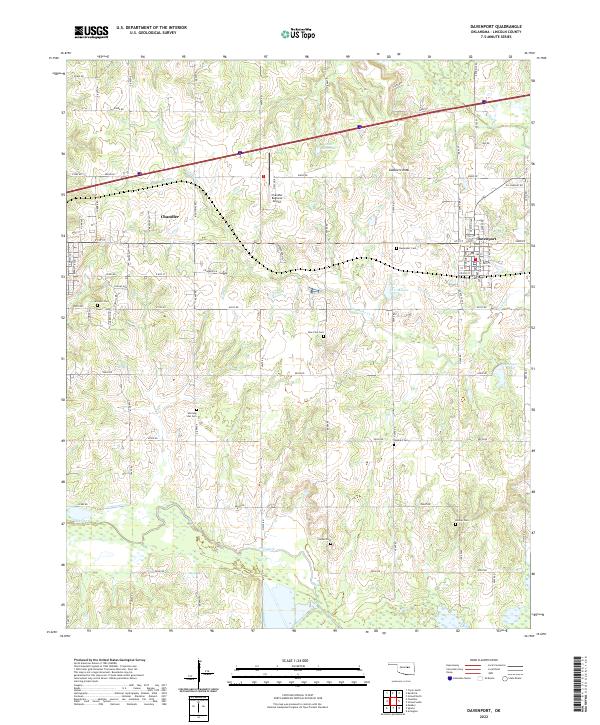 US Topo 7.5-minute map for Davenport OK