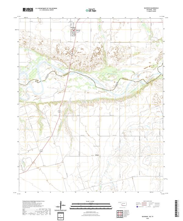 US Topo 7.5-minute map for Davidson OKTX