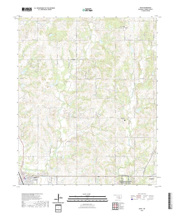 US Topo 7.5-minute map for Davis OK