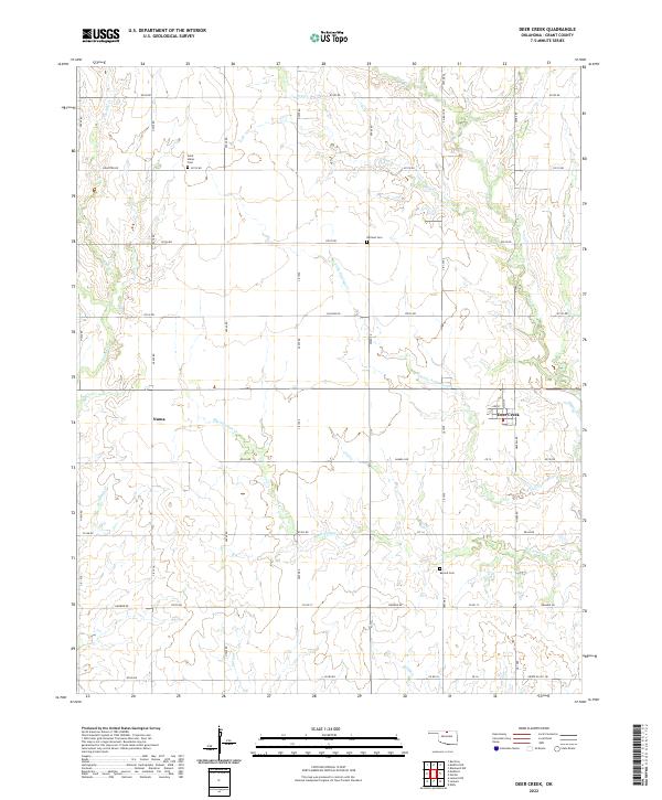 US Topo 7.5-minute map for Deer Creek OK