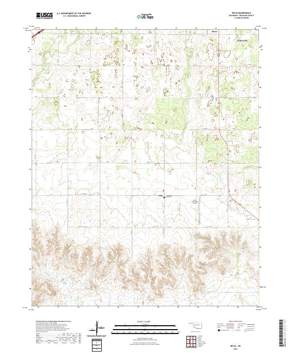 US Topo 7.5-minute map for Delhi OK