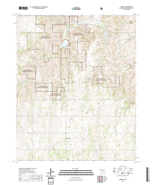 US Topo 7.5-minute map for Dempsey OK