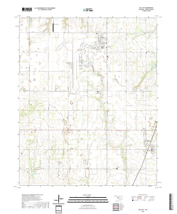 US Topo 7.5-minute map for Dill City OK