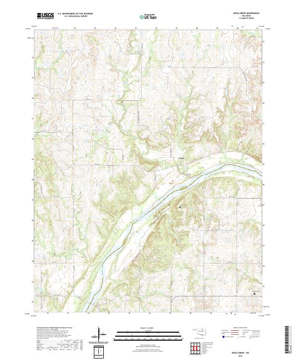 US Topo 7.5-minute map for Doga Creek OK