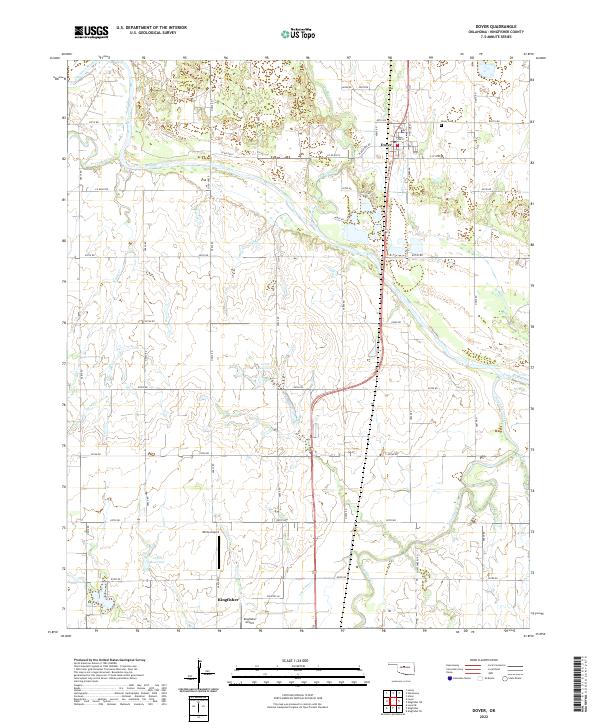 US Topo 7.5-minute map for Dover OK