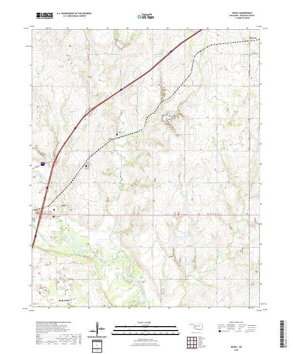 US Topo 7.5-minute map for Doxey OK