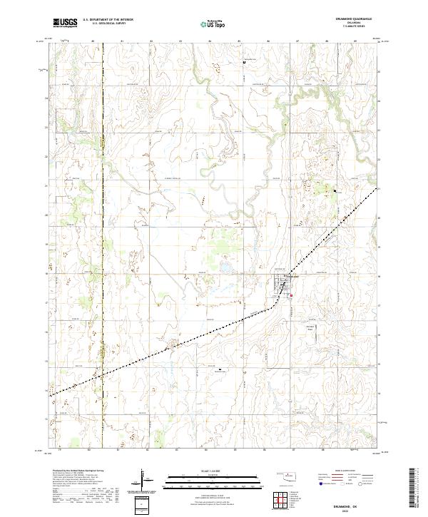 US Topo 7.5-minute map for Drummond OK