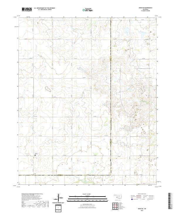 US Topo 7.5-minute map for Duke SW OK