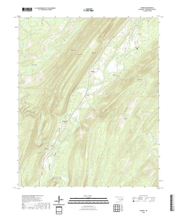 US Topo 7.5-minute map for Dunbar OK