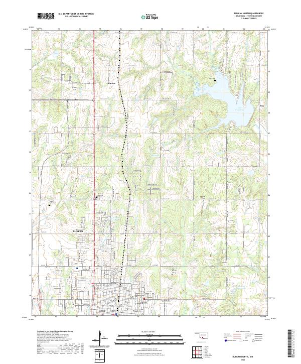 US Topo 7.5-minute map for Duncan North OK