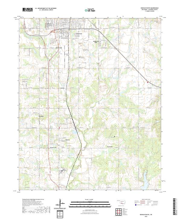 US Topo 7.5-minute map for Duncan South OK