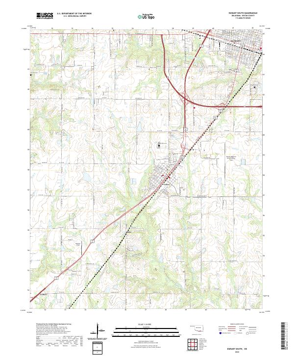 US Topo 7.5-minute map for Durant South OK