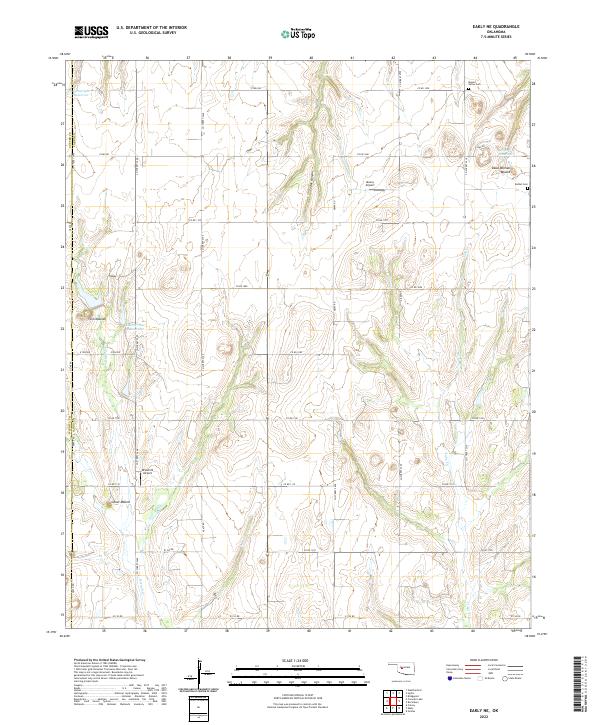 US Topo 7.5-minute map for Eakly NE OK