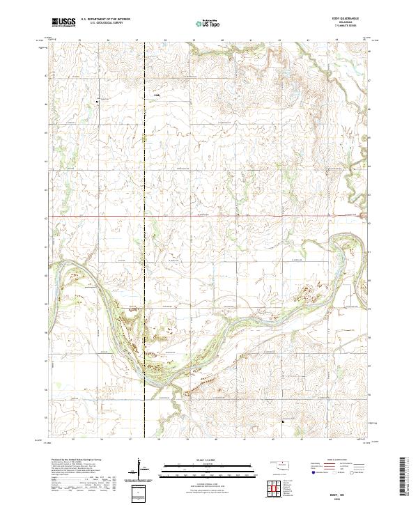 US Topo 7.5-minute map for Eddy OK