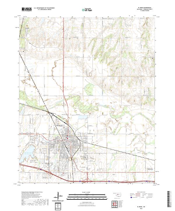 US Topo 7.5-minute map for El Reno OK