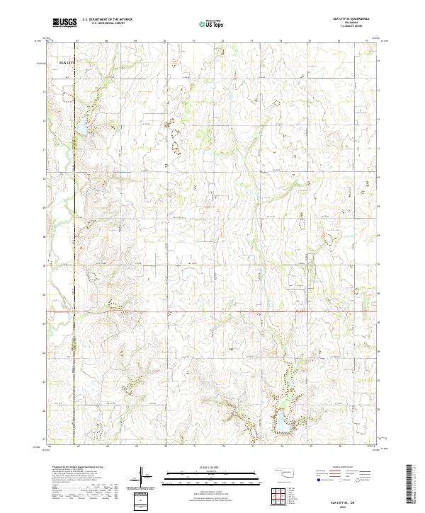 US Topo 7.5-minute map for Elk City SE OK