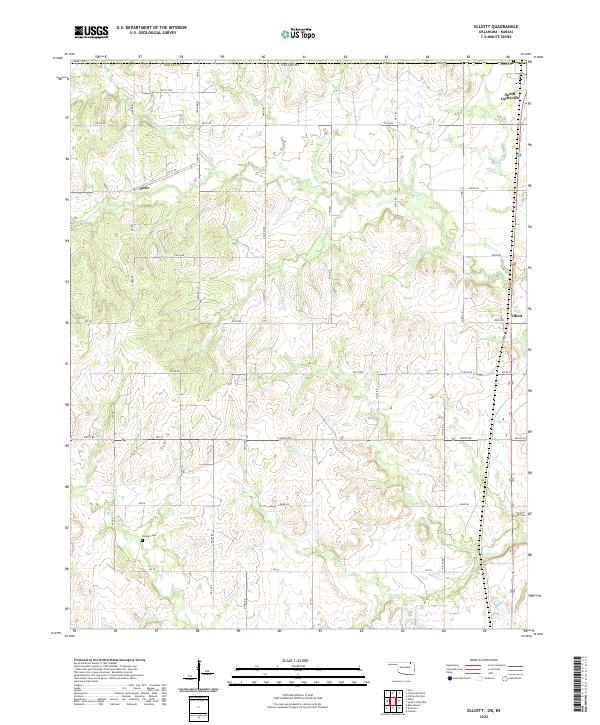 US Topo 7.5-minute map for Elliott OKKS