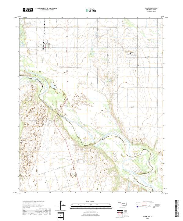 US Topo 7.5-minute map for Elmer OKTX