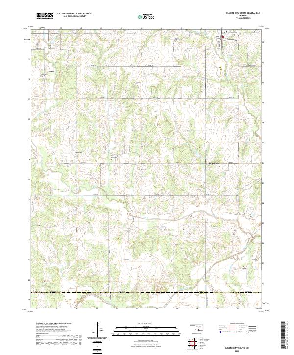 US Topo 7.5-minute map for Elmore City South OK