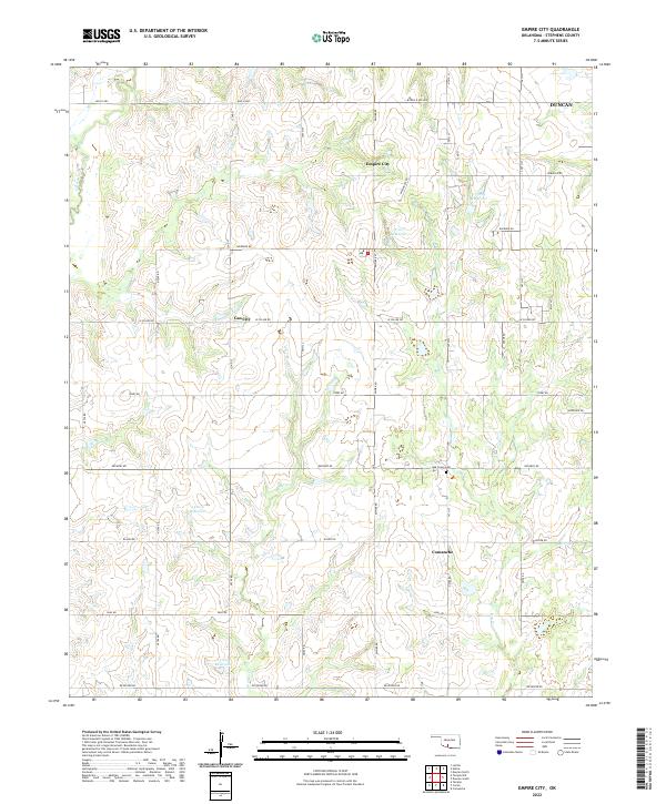 US Topo 7.5-minute map for Empire City OK