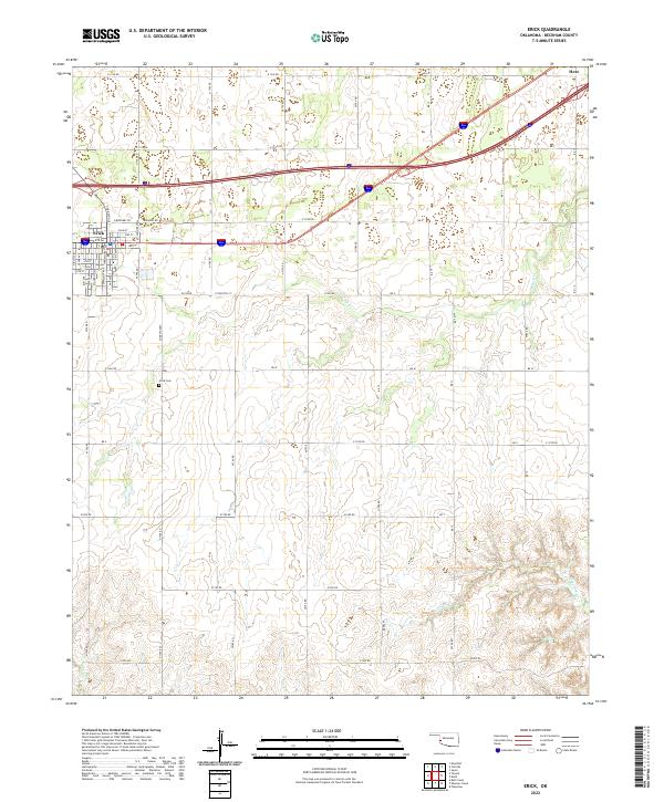 US Topo 7.5-minute map for Erick OK