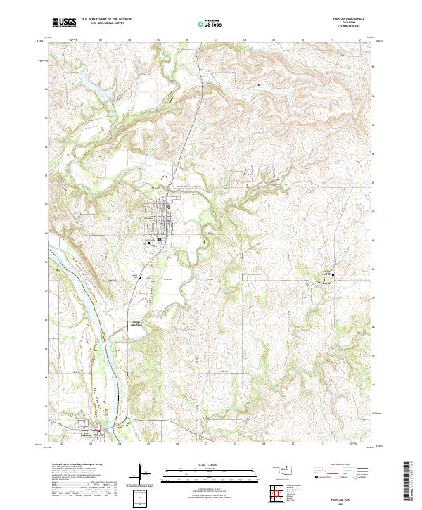 US Topo 7.5-minute map for Fairfax OK