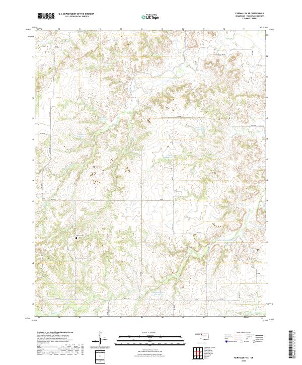 US Topo 7.5-minute map for Fairvalley SE OK