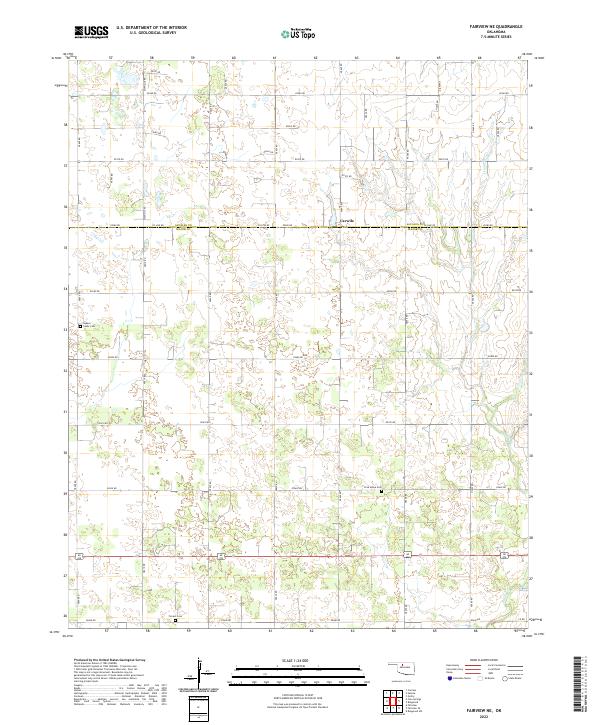 US Topo 7.5-minute map for Fairview NE OK