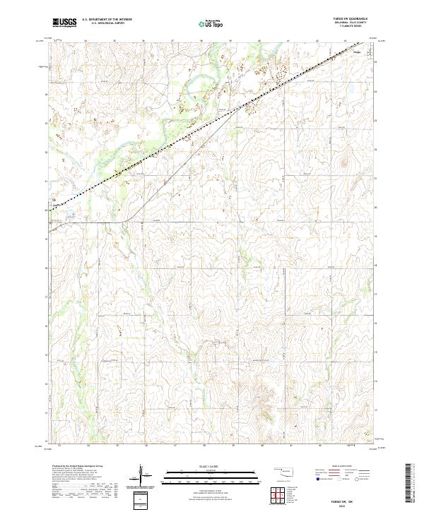 US Topo 7.5-minute map for Fargo SW OK