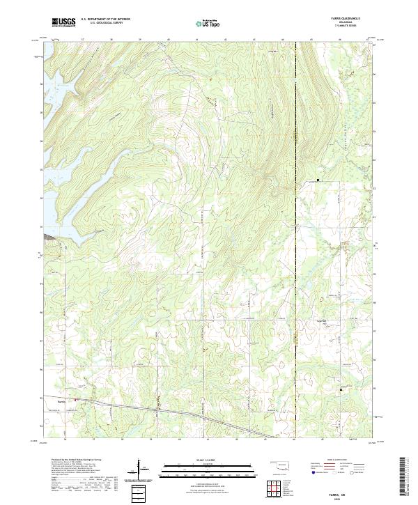 US Topo 7.5-minute map for Farris OK