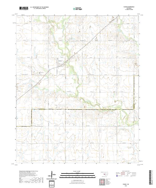 US Topo 7.5-minute map for Faxon OK