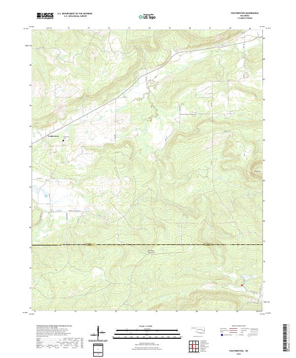 US Topo 7.5-minute map for Featherston OK