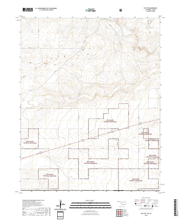 US Topo 7.5-minute map for Felt SW OKTX