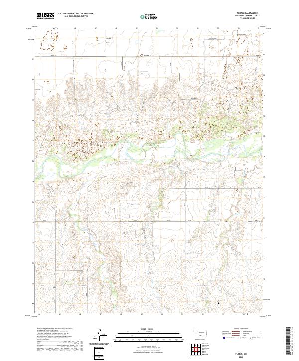 US Topo 7.5-minute map for Floris OK