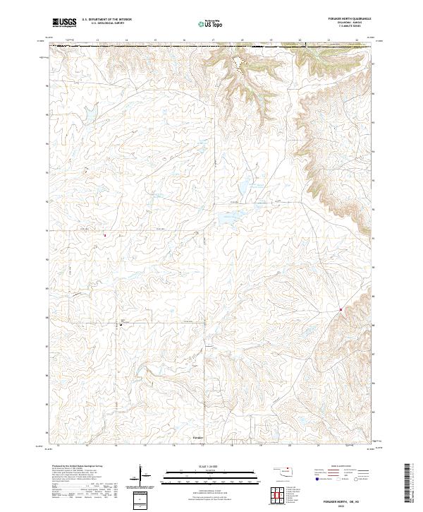 US Topo 7.5-minute map for Foraker North OKKS