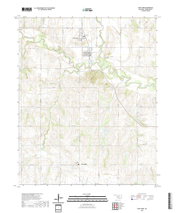 US Topo 7.5-minute map for Fort Cobb OK