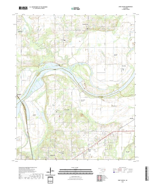 US Topo 7.5-minute map for Fort Coffee OK