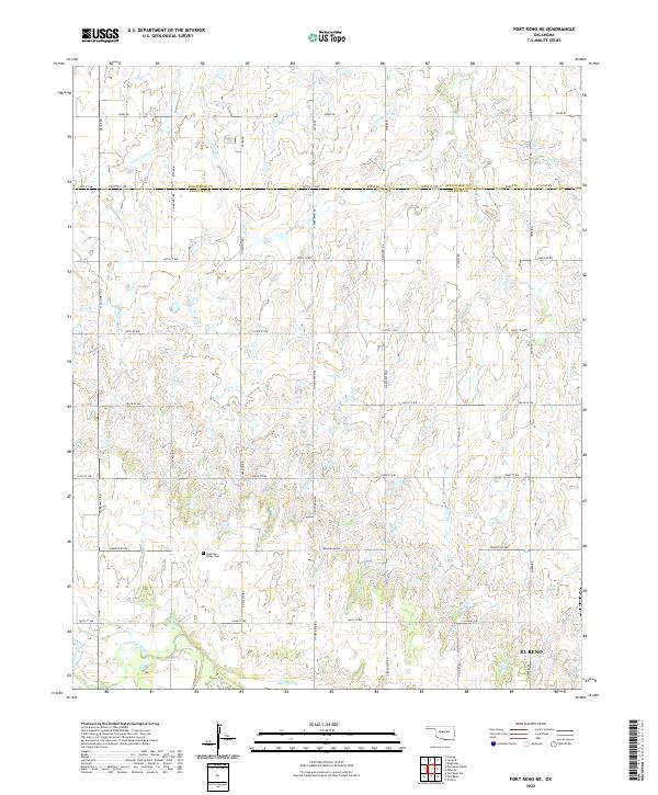 US Topo 7.5-minute map for Fort Reno NE OK