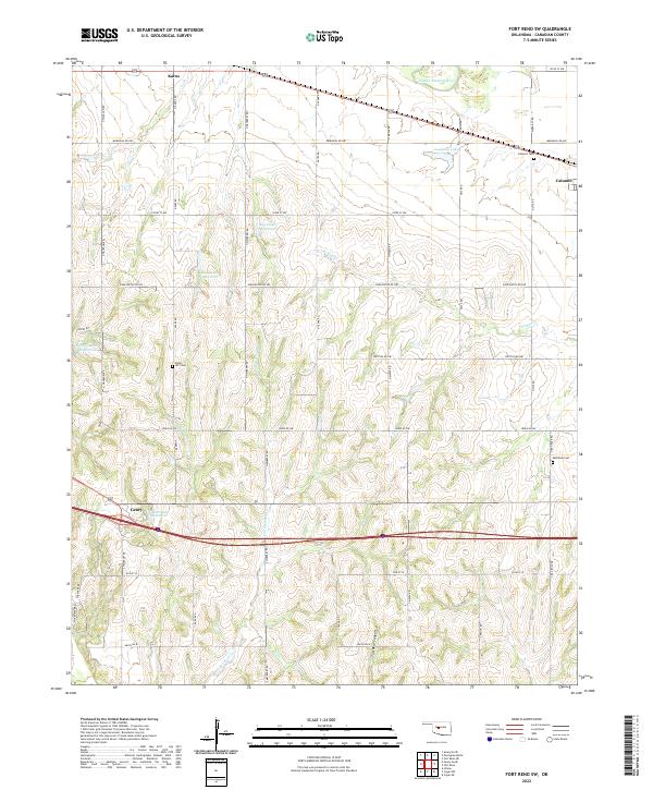 US Topo 7.5-minute map for Fort Reno SW OK