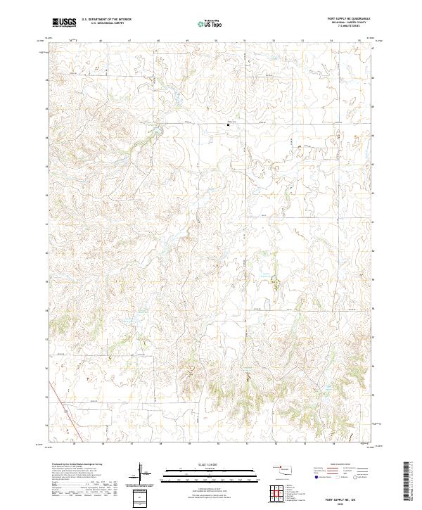 US Topo 7.5-minute map for Fort Supply NE OK