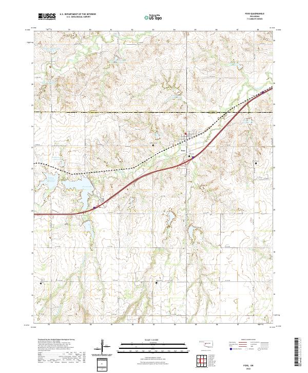 US Topo 7.5-minute map for Foss OK